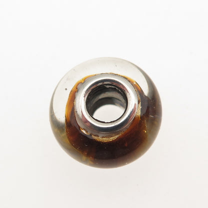 CHAMILIA 925 Sterling Silver Dichroic Glass Slide Bead Charm