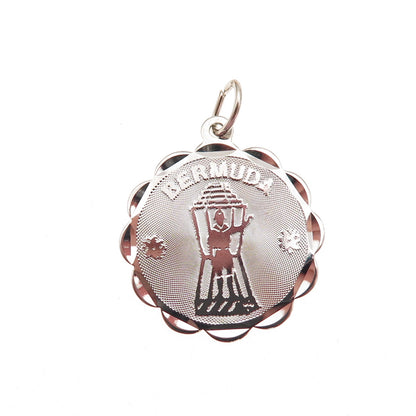 CREA 925 Sterling Silver Vintage Bermuda Traffic Controller Mini Charm Pendant