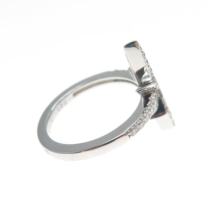 DSMK 925 Sterling Silver Round-Cut C Z Star of Bethlehem Ring Size 7.25