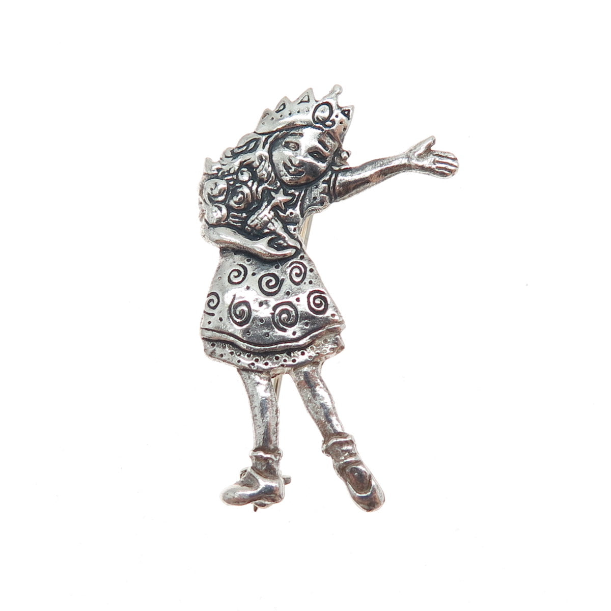 MARY ENGELBREIT 925 Sterling Silver Vintage Princess Modernist Pin Brooch