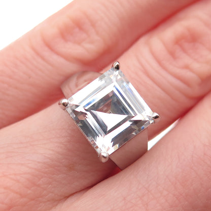 925 Sterling Silver C Z Engagement Ring Size 5.25