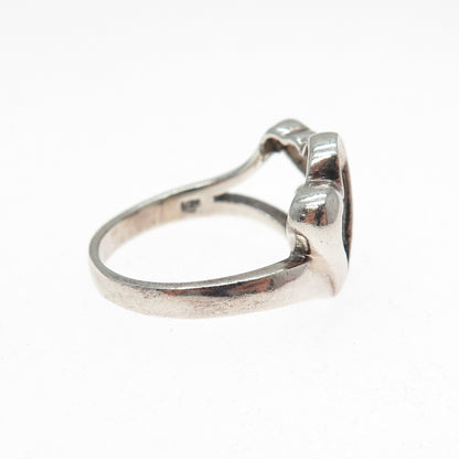 CHAPAL ZENRAY 925 Sterling Silver Vintage Family Hearts Oxidized Ring Size 8