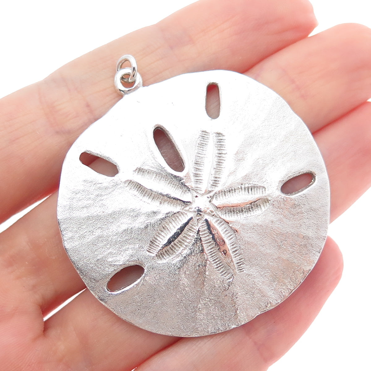 925 Sterling Silver Vintage Sand Dollar Pendant