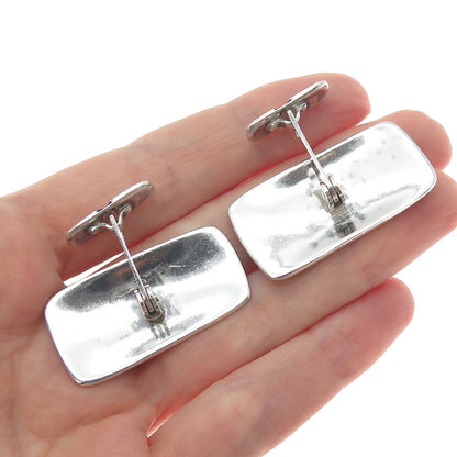 Old Pawn Sterling Silver Vintage Southwestern Tribal Symbol Oxidized Cufflinks