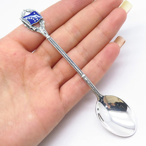 925 Sterling Silver Vintage Enamel Alaska Flag Spoon