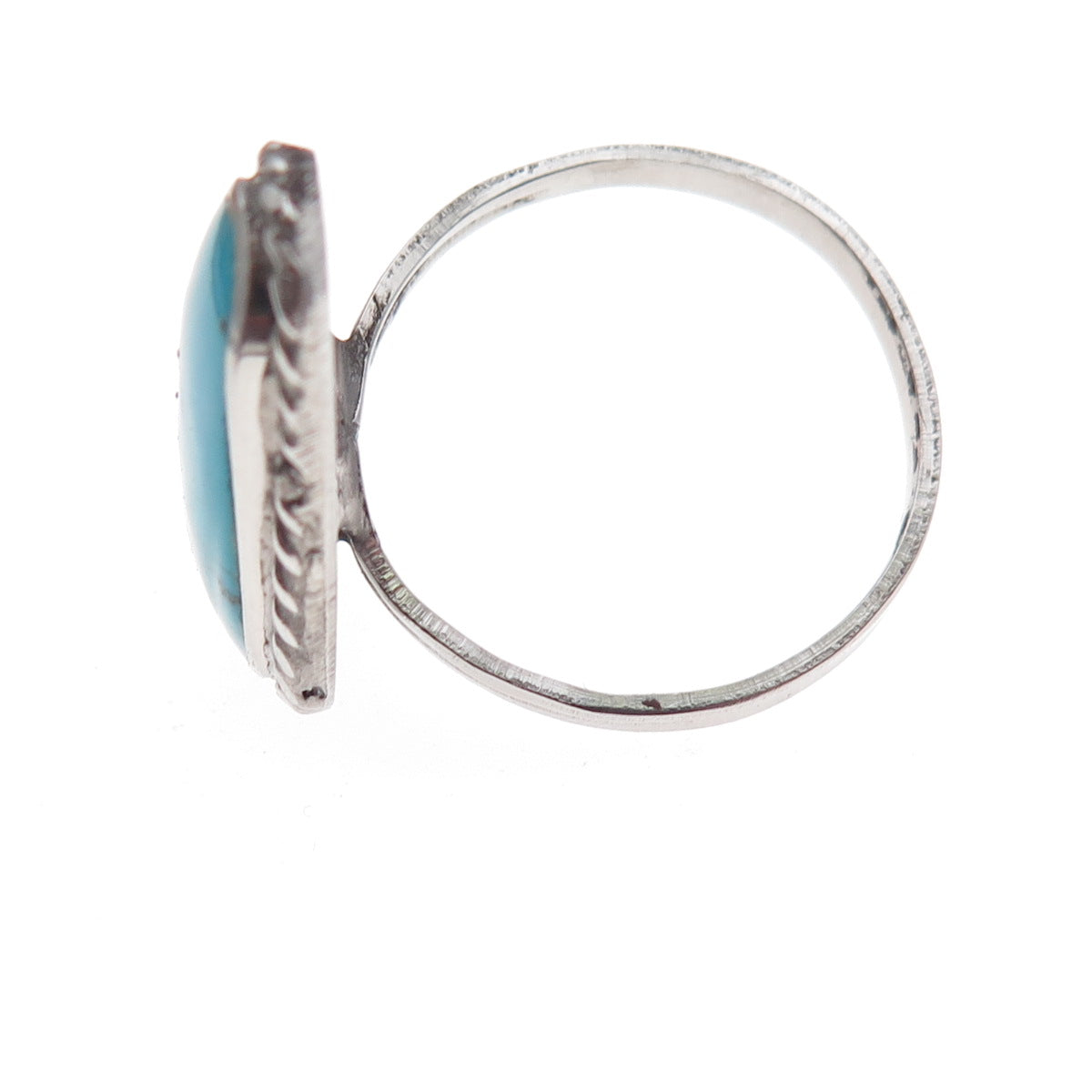 Old Pawn 925 Sterling Silver Vintage Southwestern Turquoise Tribal Ring Size 8.5