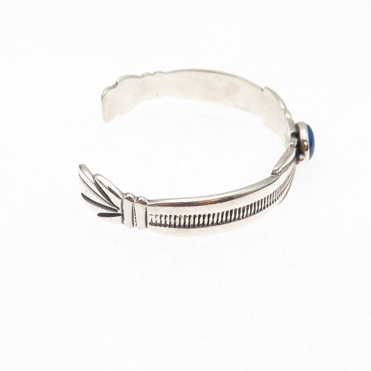 Wilson Begay Navajo Old Pawn 925 Sterling Vintage Lapis Adjustable Bracelet 6"