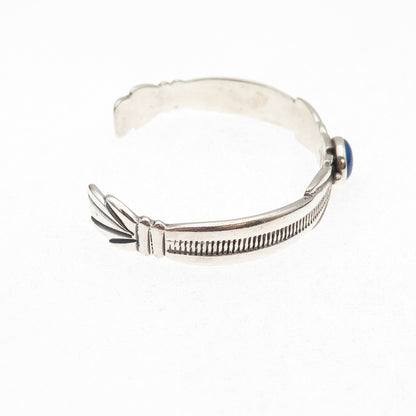 Wilson Begay Navajo Old Pawn 925 Sterling Vintage Lapis Adjustable Bracelet 6"