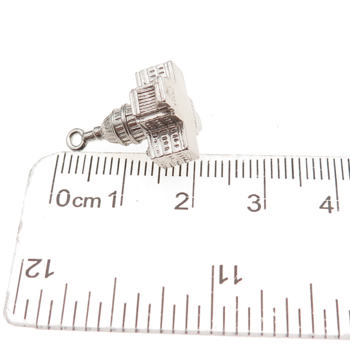 Wells 925 Sterling Silver Antique Art Deco US Capitol Building 3D Charm Pendant
