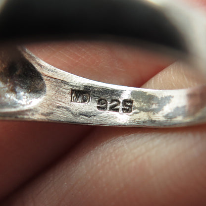CHAPAL-ZENRAY 925 Sterling Silver Vintage Ribbed Ring Size 6.75