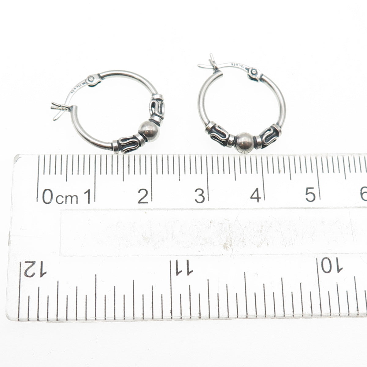 925 Sterling Silver Zig Zag Hoop Earrings