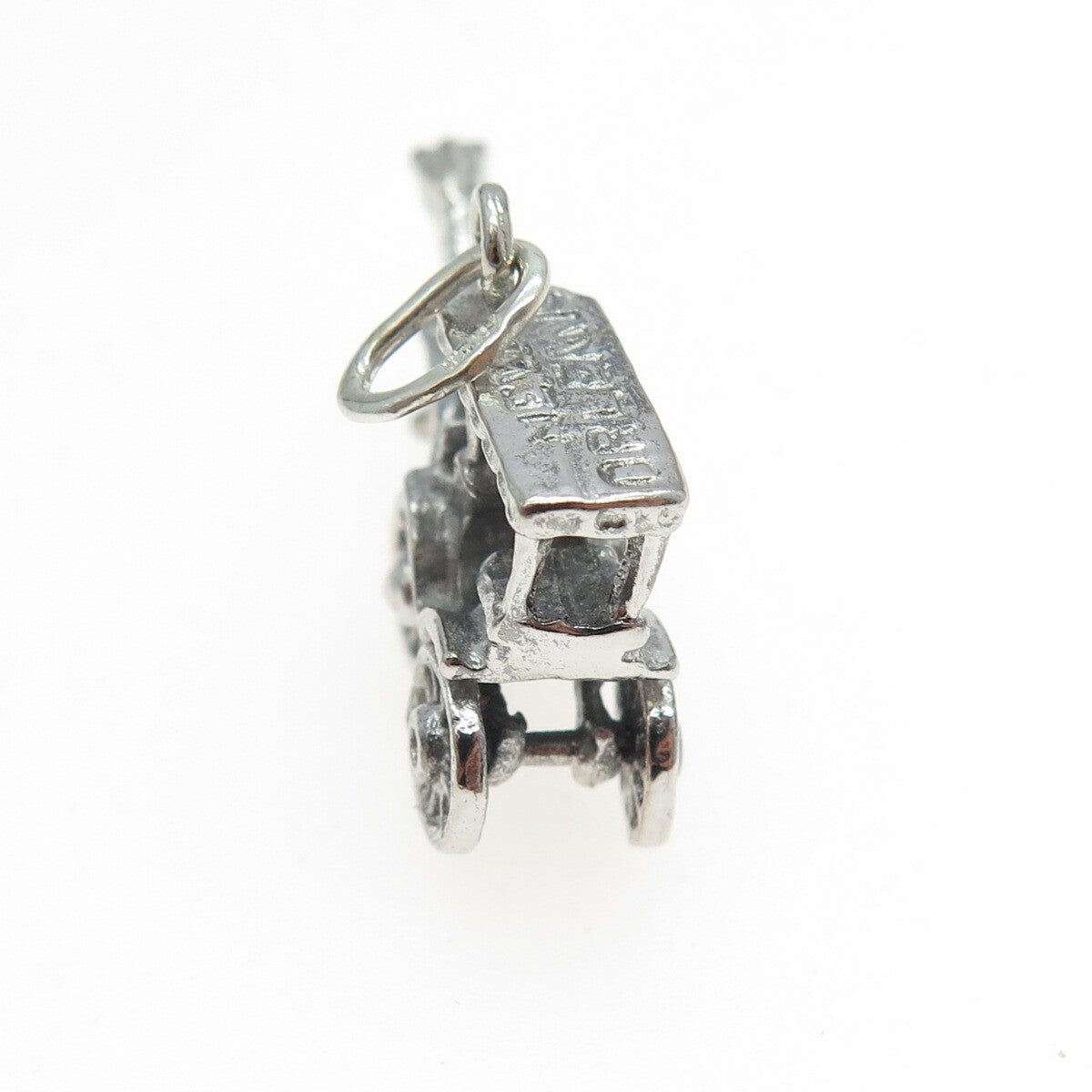 925 Sterling Silver Antique Art Deco "New Orleans" Horse Carriage 3D Pendant