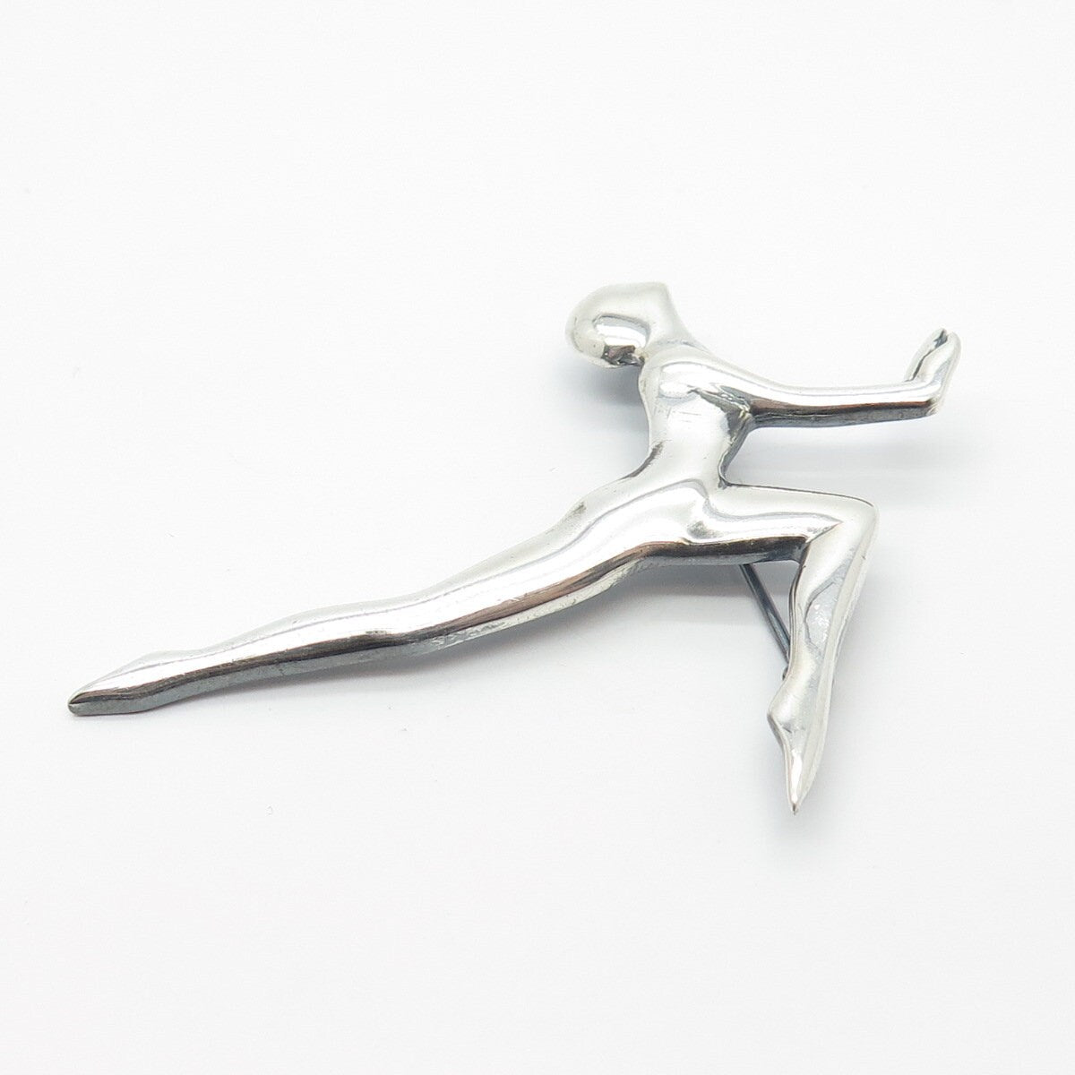 925 Sterling Silver Vintage Mexico Nude Woman Silhouette Pin Brooch