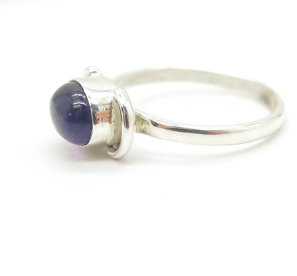 925 Sterling Silver Vintage Real Amethyst Gemstone Ring Size 6