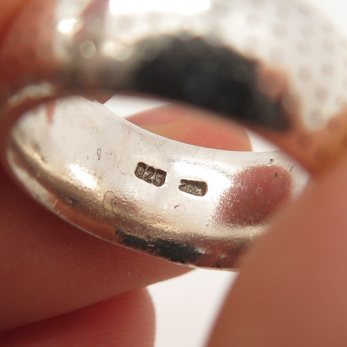 925 Sterling Silver Vintage Zina Dotted Band Ring Size 6