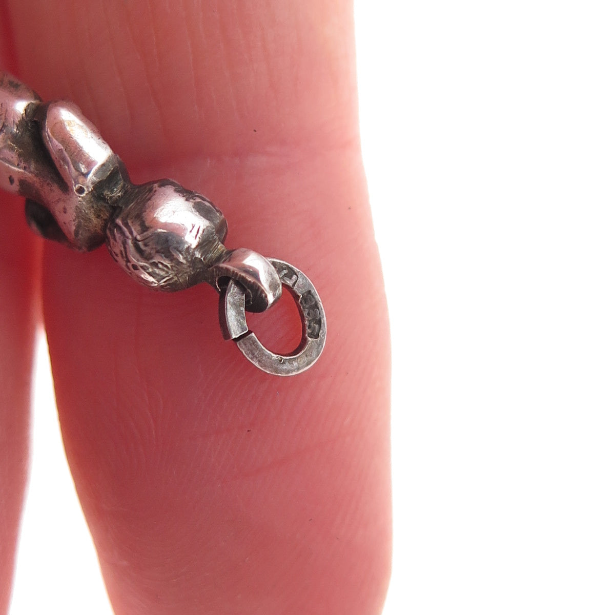 835 Silver Antique Art Deco Manneken Pis Oxidized 3D Charm Pendant