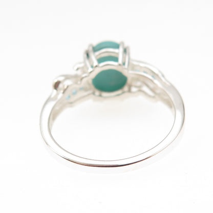 925 Sterling Silver Real Turquoise & Apatite Ring Size 8