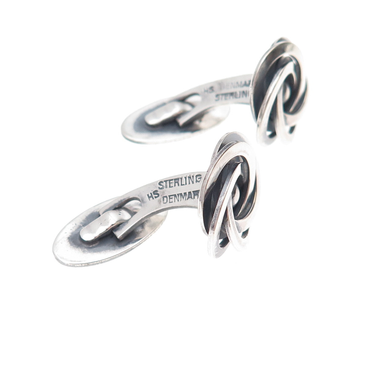 Hermann Siersbol 925 Sterling Silver Vintage Denmark Modernist Cufflinks
