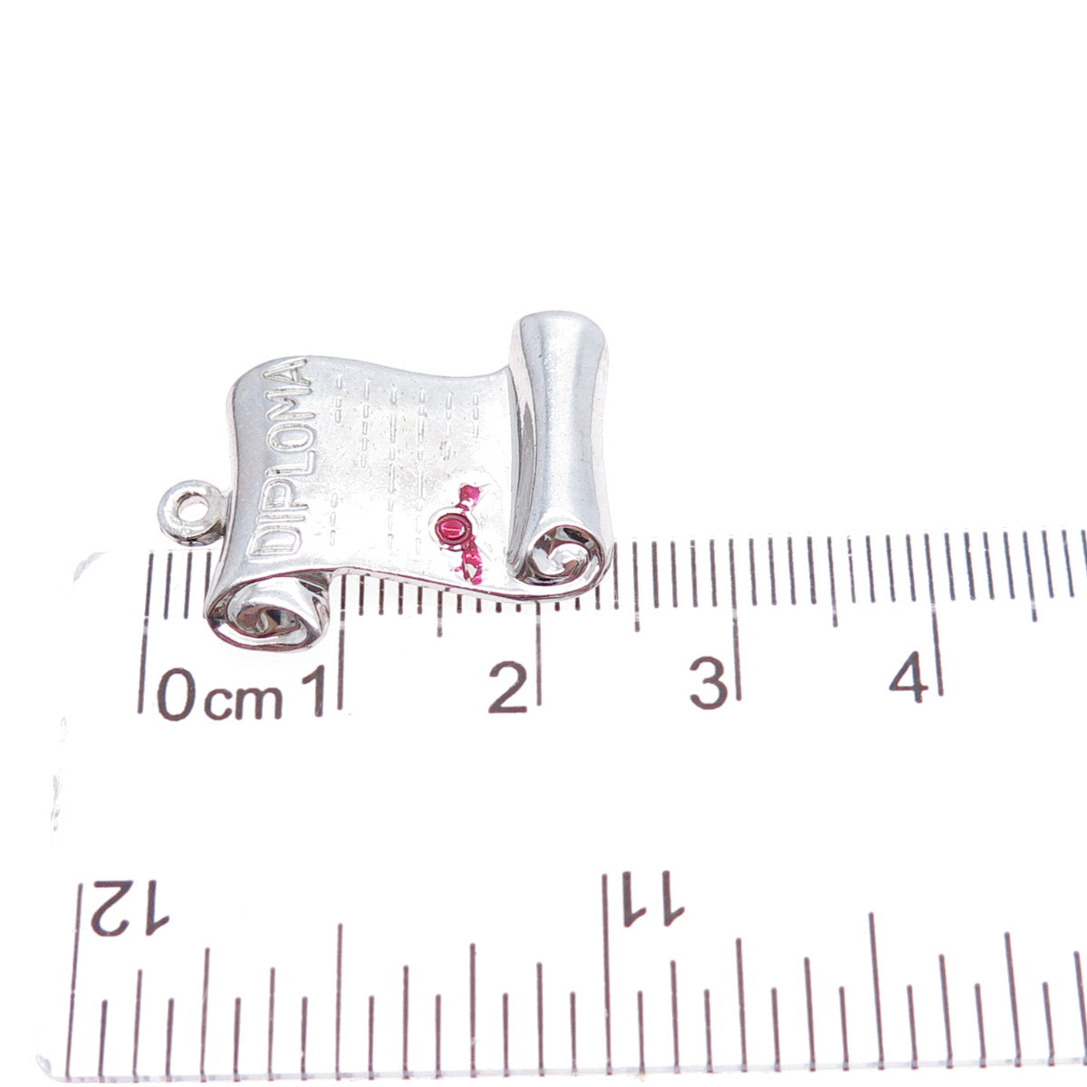 DANECRAFT 925 Sterling Silver Vintage Enamel Diploma Minimalist Charm Pendant