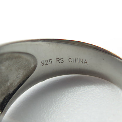 925 Sterling Silver Pearl Amethyst Topaz Citrine Peridot & Garnet Ring Size 7.25