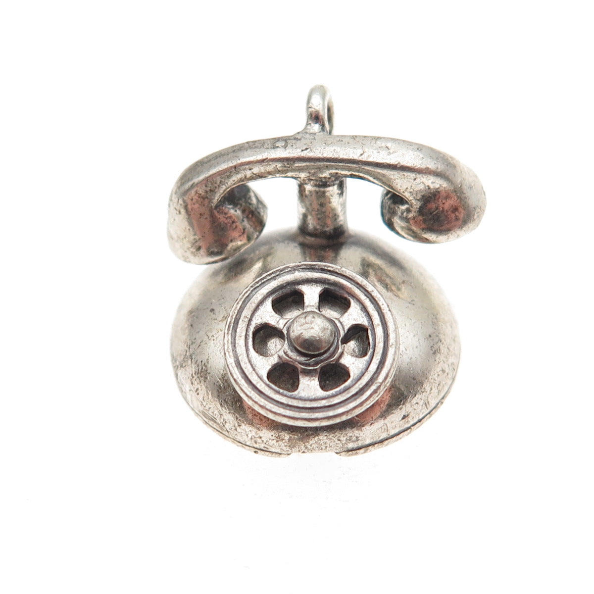 Danecraft Sterling Silver Antique Art Deco Rotary Phone 3D Mini Charm Pendant
