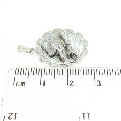 JEANOR 925 Sterling Silver Vintage Graduation Academic Cap Pendant