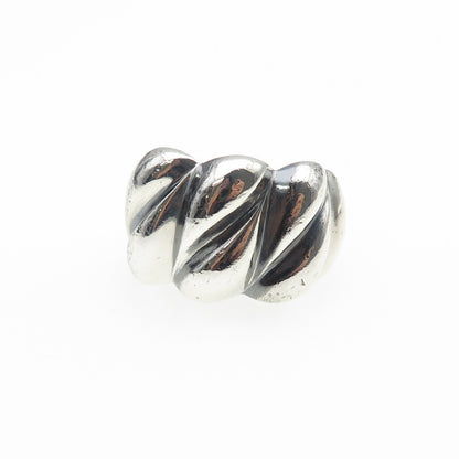 925 Sterling Silver Vintage Modernist Oxidized Ring Size 6.25