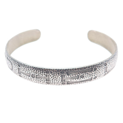 WOHELO Sterling Silver Vintage Campfire Girls Hammered Adjustable Bracelet 8.75"
