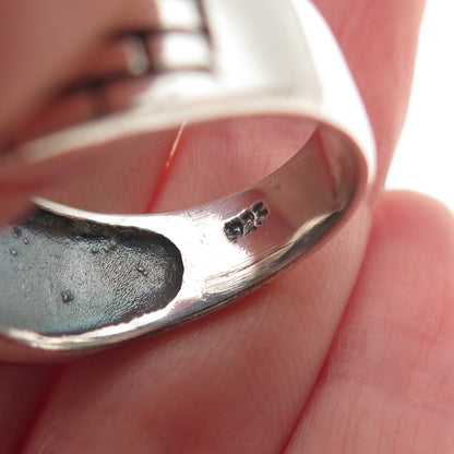 925 Sterling Silver Vintage Round-Cut C Z Oxidized Ring Size 9.25