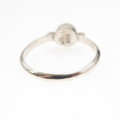 Colleen Lopez 925 Sterling Silver Vintage Real Pearl Ring Size 7.75