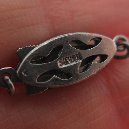 925 Sterling Silver Antique Engraved Oxidized Lock Clasp for Bracelet / Necklace