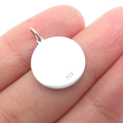 925 Sterling Silver Blue Enamel Aquarius Zodiac Sign Minimalist Charm Pendant