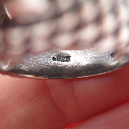 CHATEAU D'ARGENT 925 Sterling Vintage Real Smoky Quartz Dragon Skin Ring Size 9