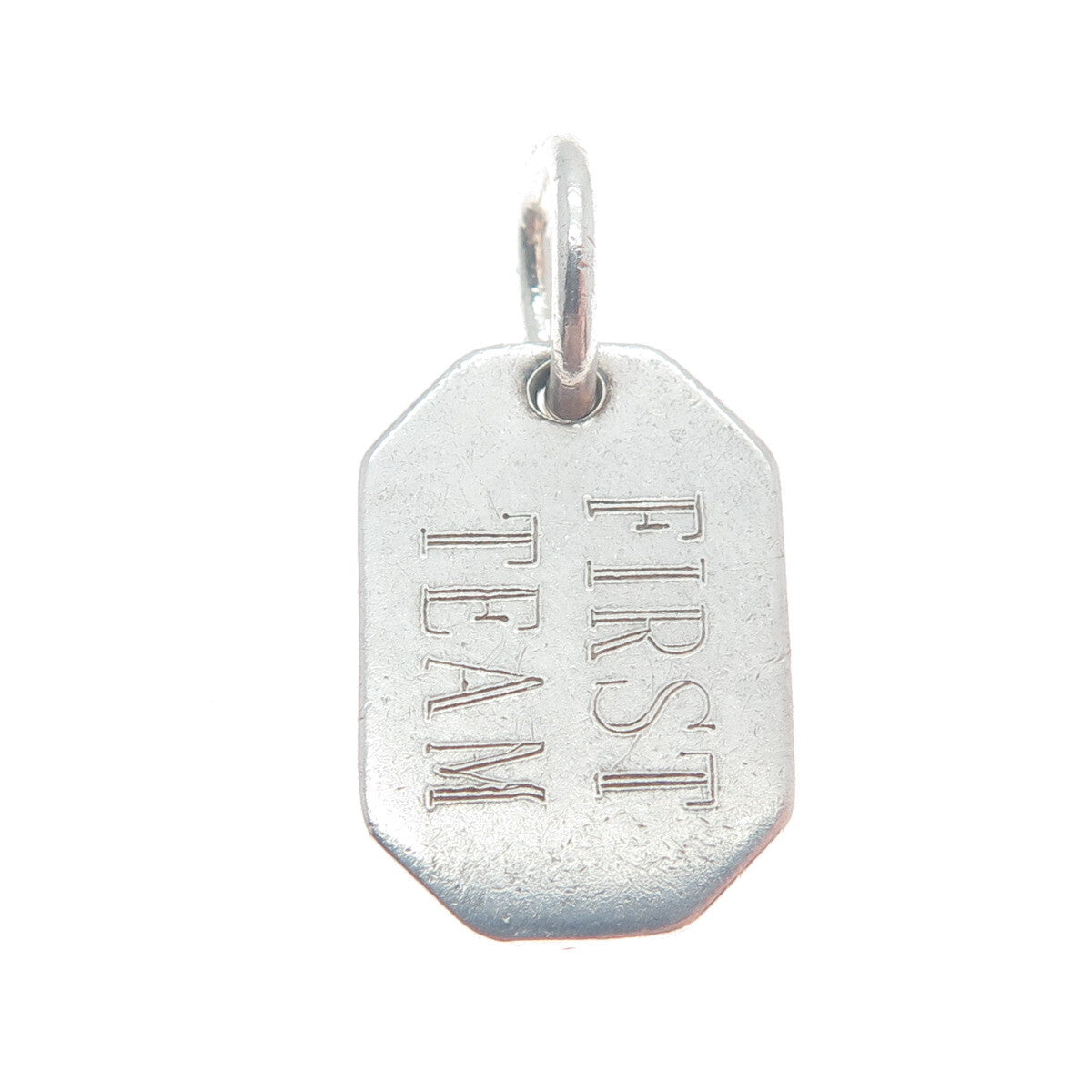 925 Sterling Silver Vintage "First Team 59" Tag Charm Pendant