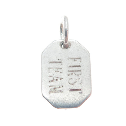 925 Sterling Silver Vintage "First Team 59" Tag Charm Pendant