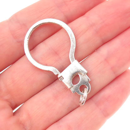 925 Sterling Silver Vintage Carabiner Key Ring Holder