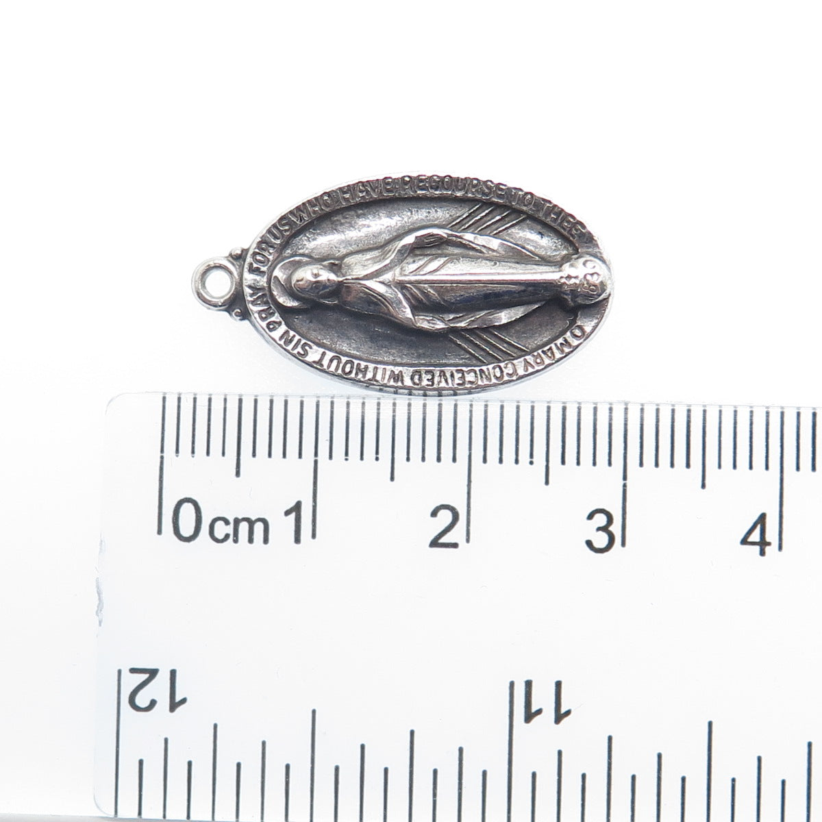WALTER E. HAYWARD 925 Sterling Silver Vintage St. Mary Religious Charm Pendant
