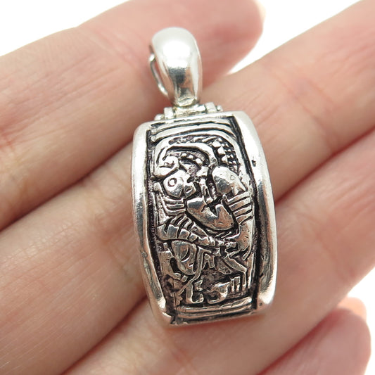 925 Sterling Silver Vintage Tribal Monkey Oxidized Pendant