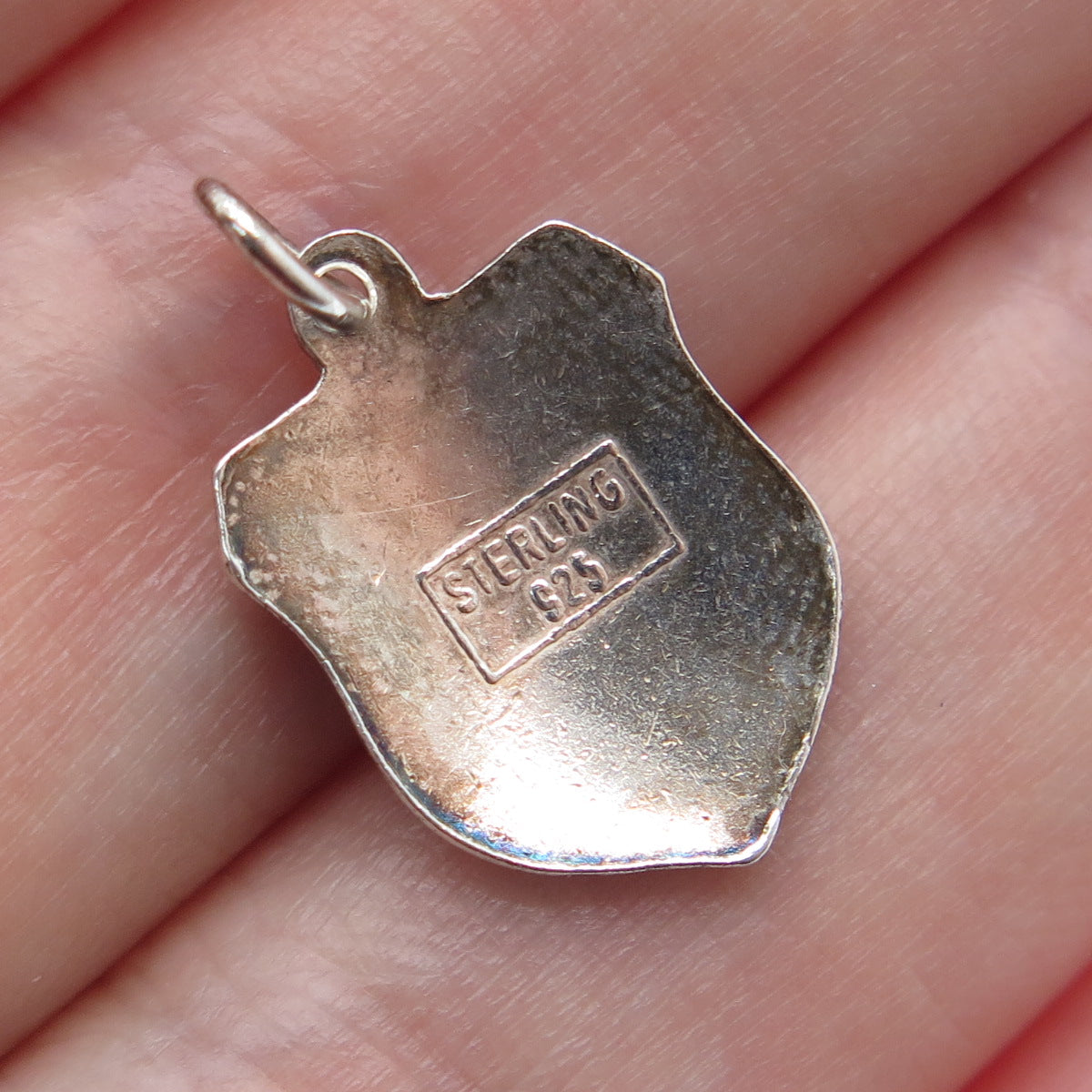 925 Sterling Silver Vintage Enamel Bad Kissingen Coat of Arms Mini Charm Pendant