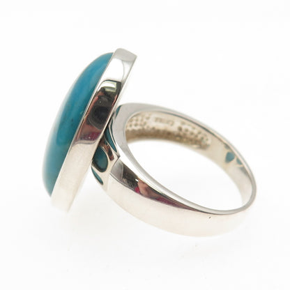 Whitney Kelly Sterling Silver Vintage Real Turquoise Modernist Ring Size 10.25