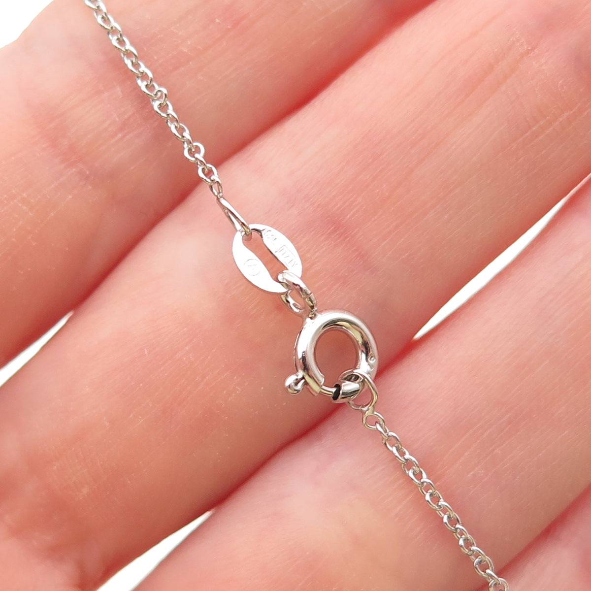 925 Sterling Silver Real Round-Cut Diamond Cross Cable Chain Necklace 18"