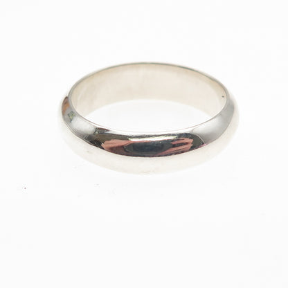 925 Sterling Silver Vintage Classic Wedding Band Ring Size 6.25