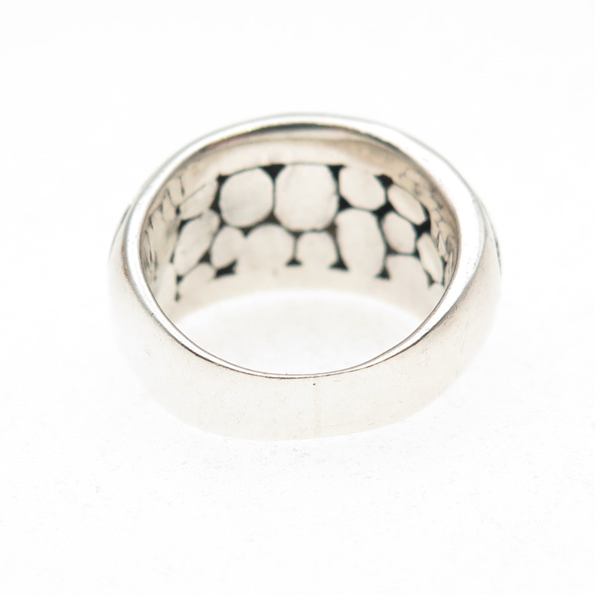 925 Sterling Silver Vintage Modernist Kali Dotted Ring Size 5.75