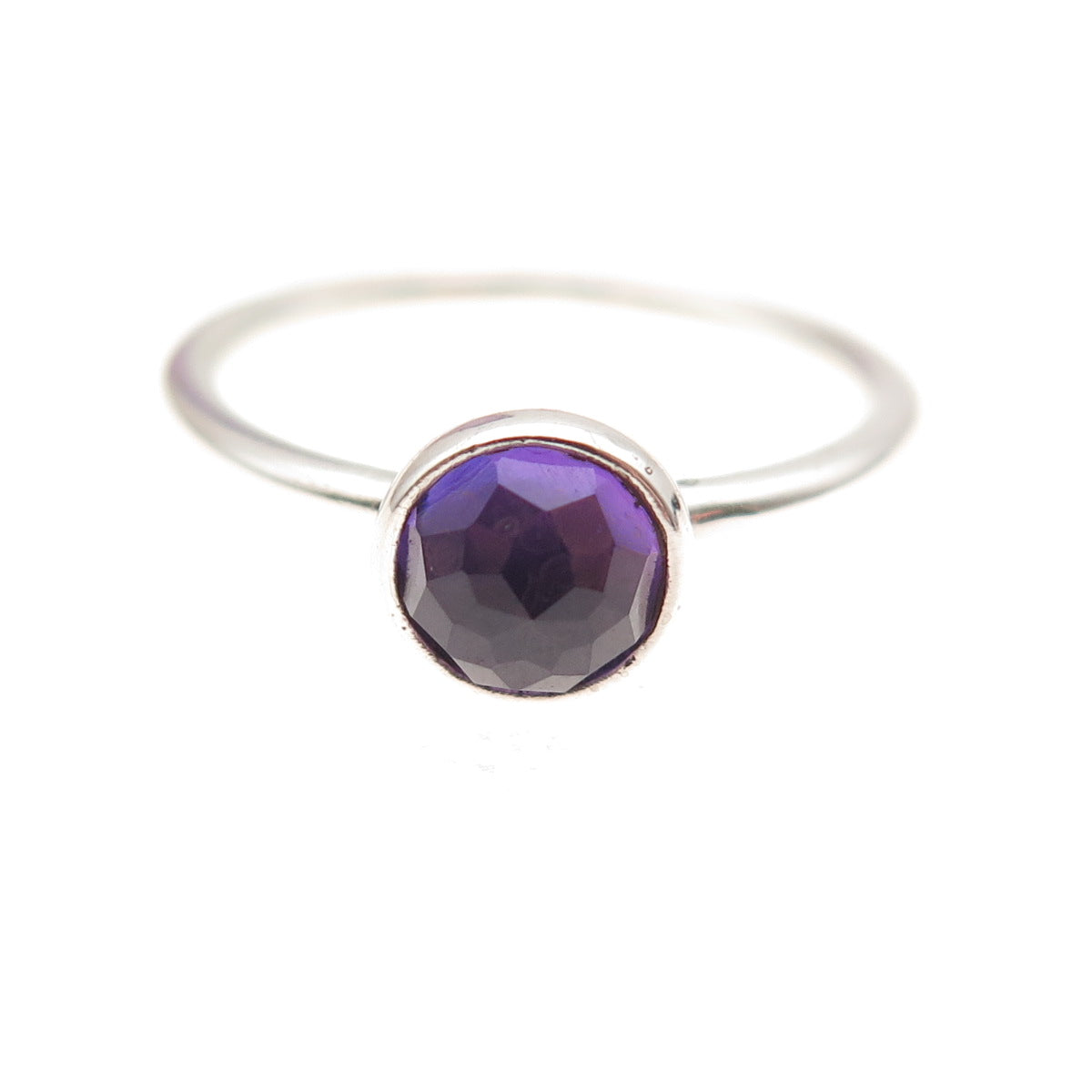 Pandora 925 Sterling Silver Real Amethyst February Birthday Blooms Ring Size 6