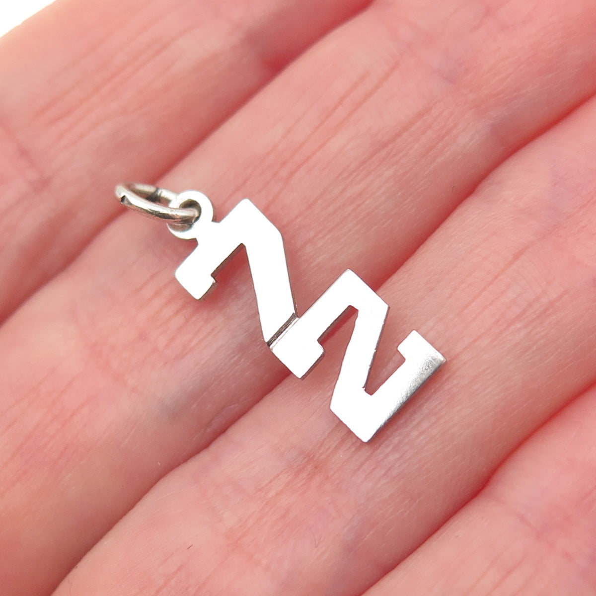 925 Sterling Silver Vintage Lucky Number 72 Mini Charm Pendant