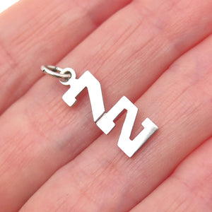 925 Sterling Silver Vintage Lucky Number 72 Mini Charm Pendant