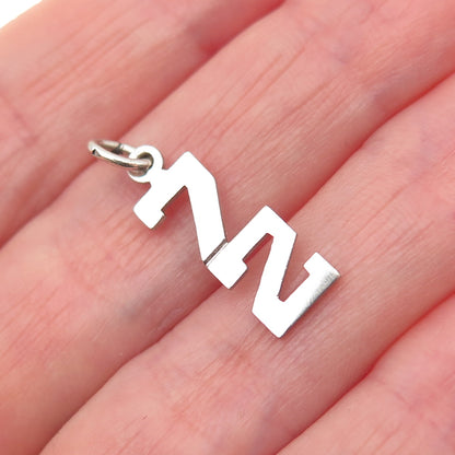 925 Sterling Silver Vintage Lucky Number 72 Mini Charm Pendant
