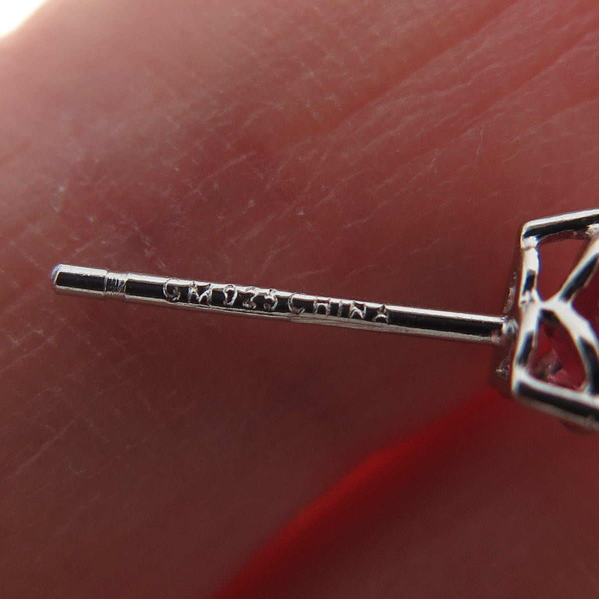 925 Sterling Silver Heart-Cut Pink C Z Stud Earrings