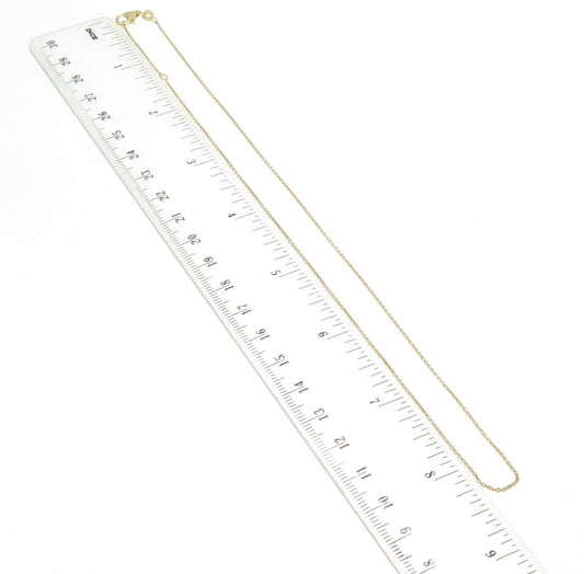 925 Sterling Silver Gold Plated Italy Cable Chain Necklace 16-17"