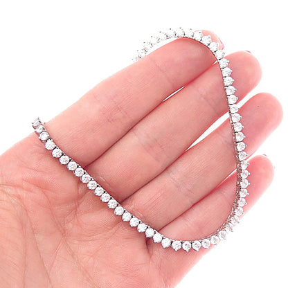 925 Sterling Silver Round-Cut C Z Tennis Chain Necklace 18"